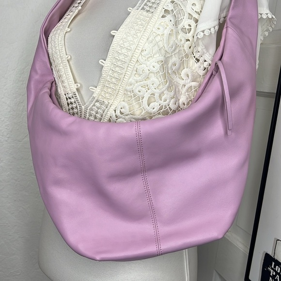 Maje Bow Knotted Studded Leather Bag in Lavender - Picture 4 of 11